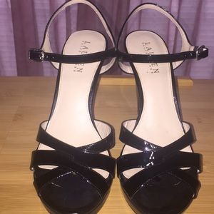 Black patent leather sandal